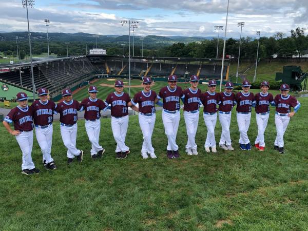 Coventry Little League Baseball Team stands on famous hill overlooking Lamade Stadium at Little League World Series